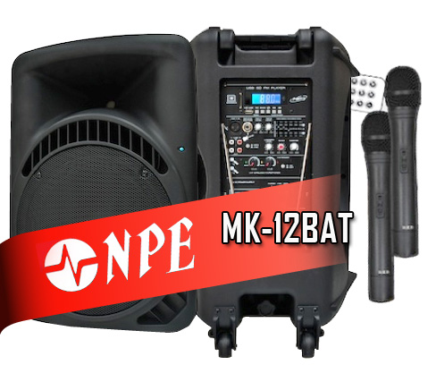 NPE  NPE MK 12BAT  12 นิ้ว ลำโพงอเนกประสงค์พร้อมแอมป์ Portable Amplifier With Speaker
